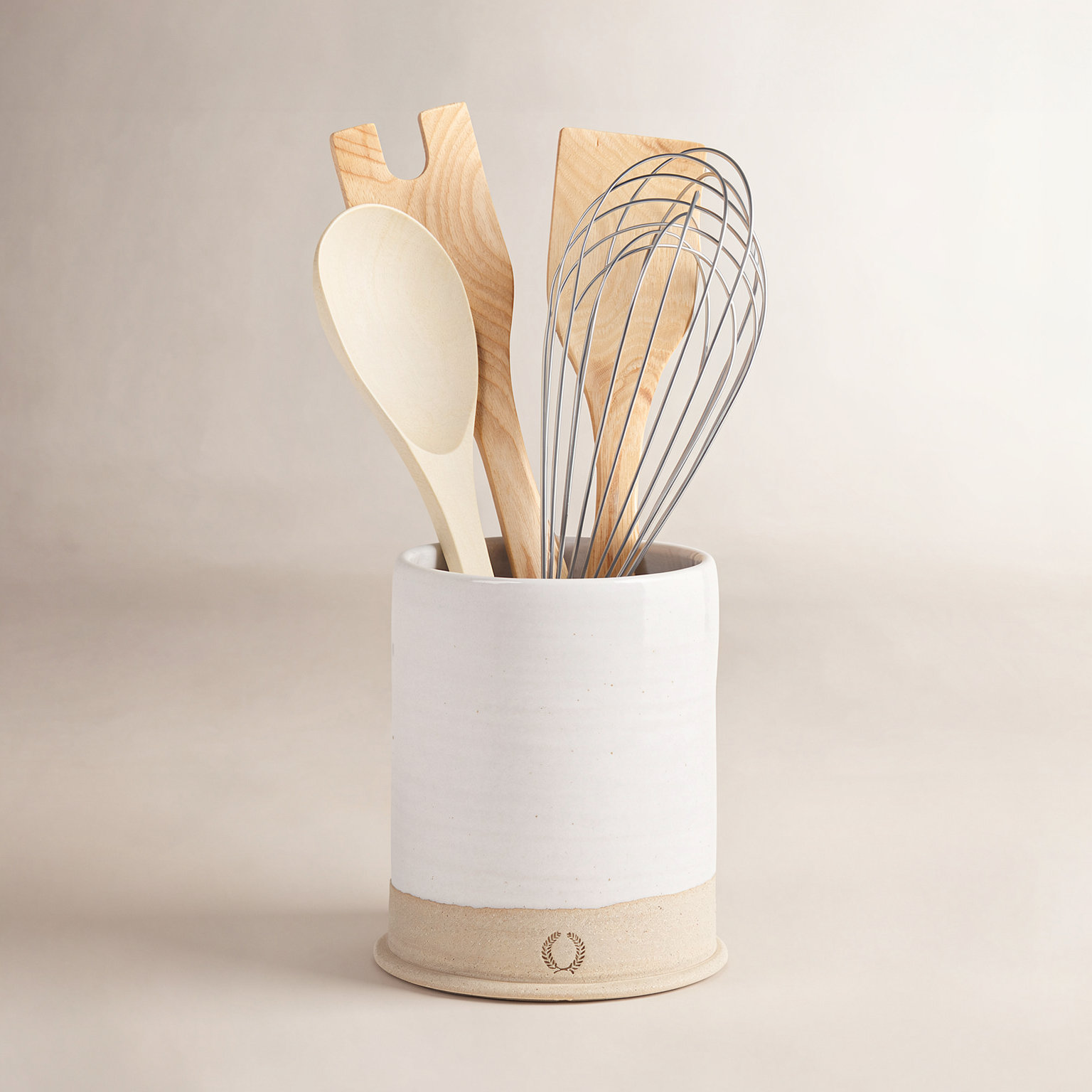Countryman Ceramic / Porcelain Round Utensil Crock