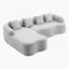Canapé modulaire en L à compression complète avec méridienne incurvée, canapé modulaire pour le salon en appartement avec confort haute densité-1803577924