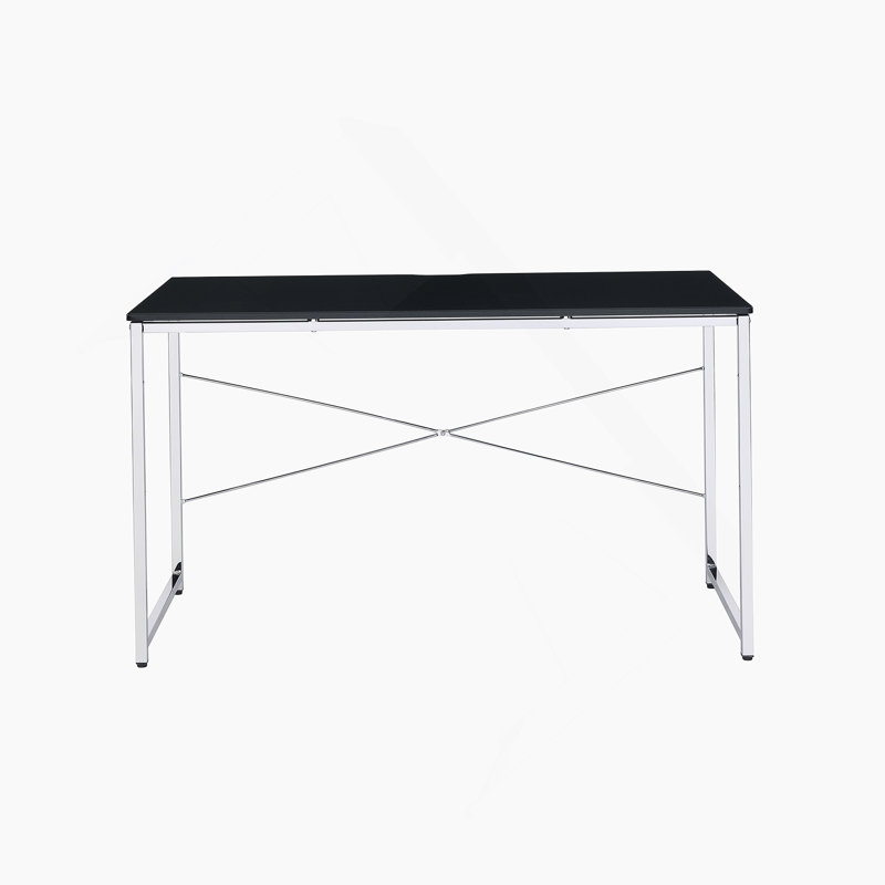 Black & Chrome Finish Vanity Desk