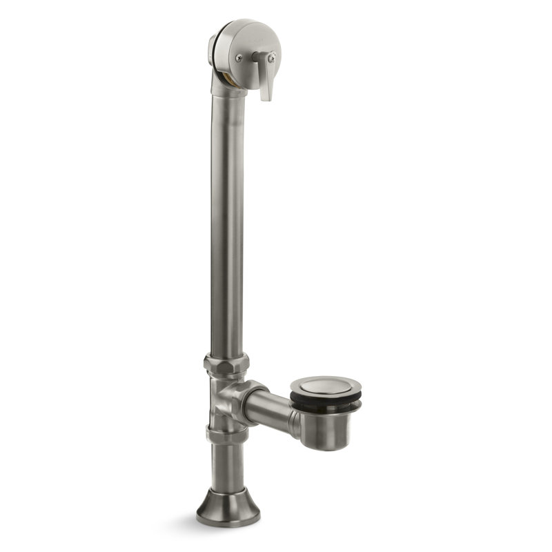Clearflo Leg Tub Drain with Overflow, Vibrant Brushed Nickel