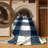 Machine Washable Checkered Gray Area Rug-1413119344