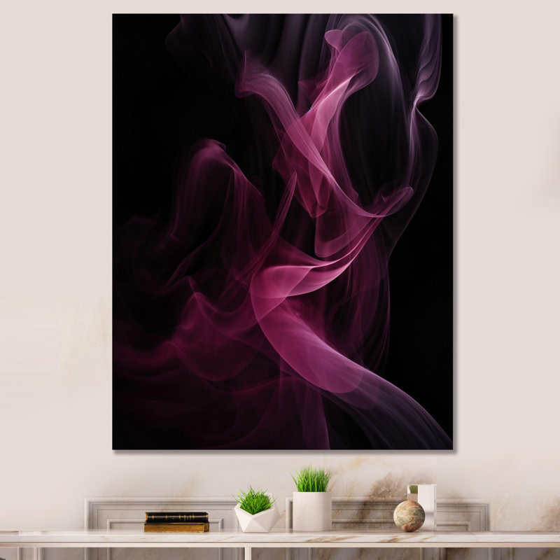 Rose, noir, rose et disjoncteur chromatique noir, H 44 po x l 34 po x P 1,5 po, Toile tendue