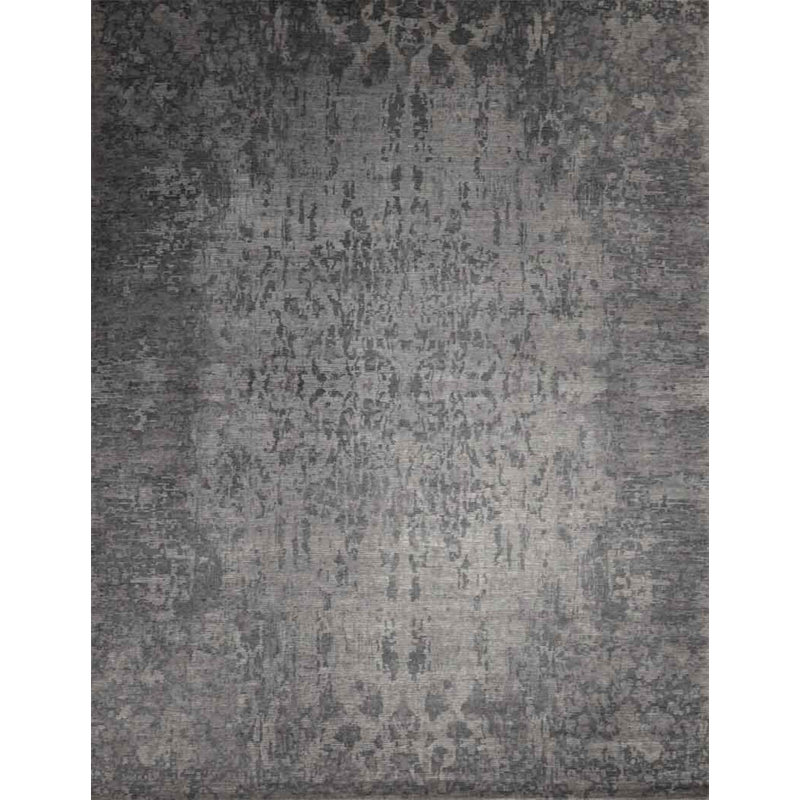 Clearance Hand Knotted Wool Abstract Area Rug in Gray