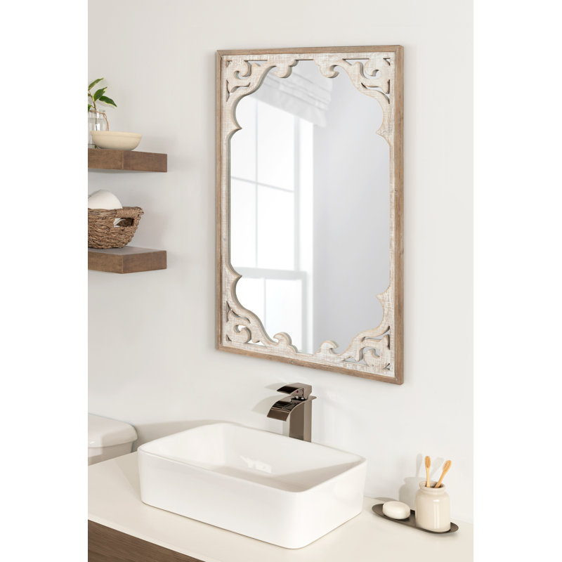 Miroir en bois aggloméré brun rustique