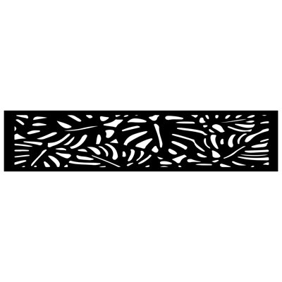 16"x72" Tropical Galvanized Steel Wall and Fence Extension Privacy Panel, Black by OUTDECO