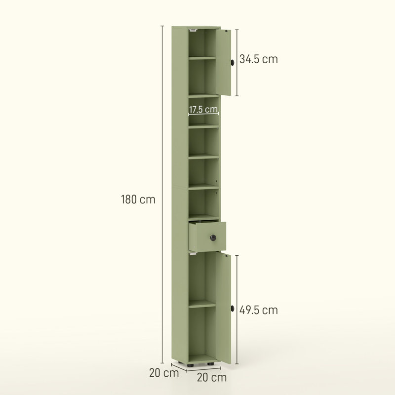 Freestanding Linen Cabinet, Green