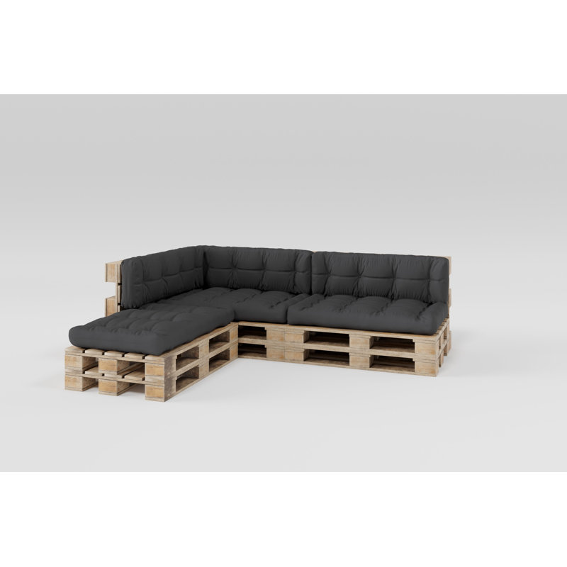 Seat and Back Cushion, Anthracite, 120cm H x 80cm W x 16cm D