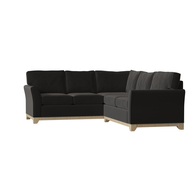 Canapé modulaire en coton de 108 po de largeur Bevins, Accoudoir à droite (vu de face), Ébène Key, Noir