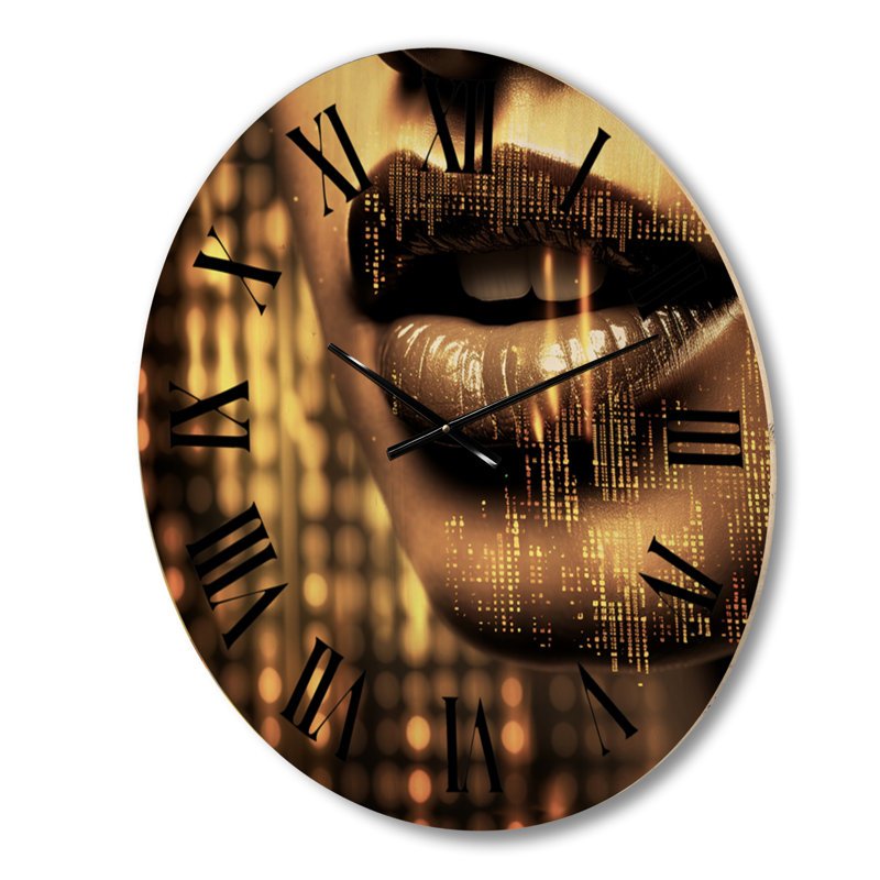 Horloge murale en bois massif Rhodri, Grand