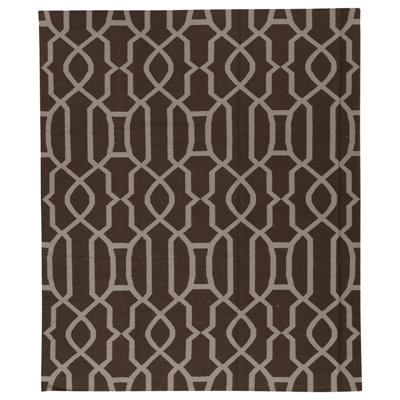 Flatweave Wool Area Rug in Espresso