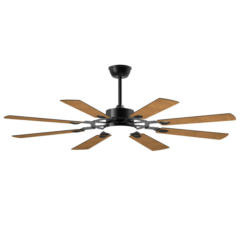 52 Inch Ceiling Fan with Lights and Remote Control, 8 Plywood Blades, 6-Speed Noiseless Reversible DC Motor, 3CCT, Windmill Ceiling fan for Kitchen Bedroom Living Room