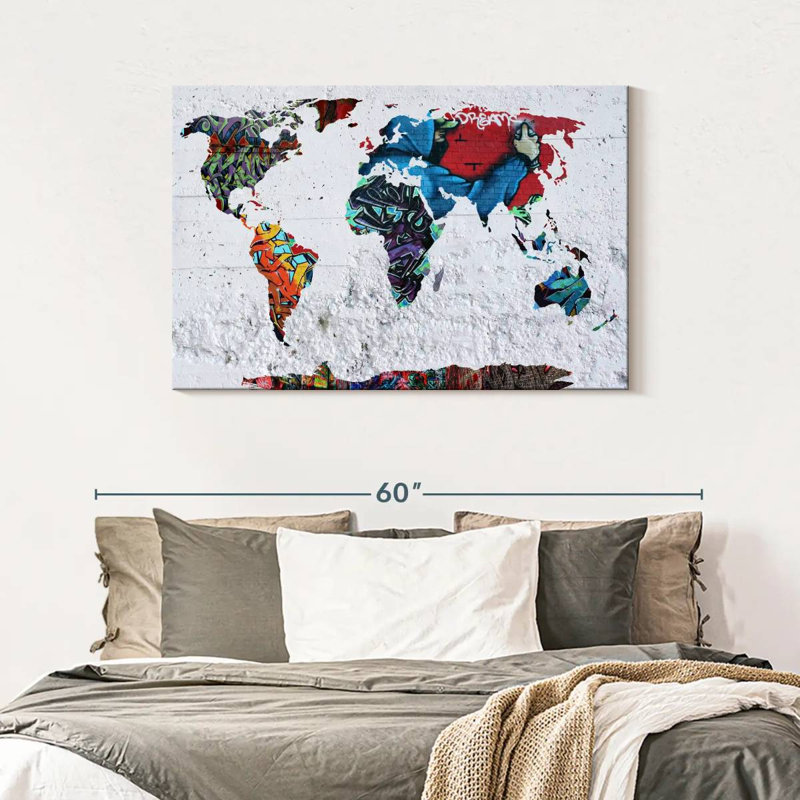 Aliaz Map Graffiti, 30" H x 45" W