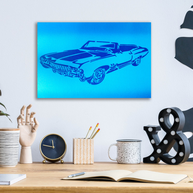 «Muscle Car 1» par Abstract Graffiti, art mural en verre acrylique, H 12 po x l 16 po x P 0,13 po