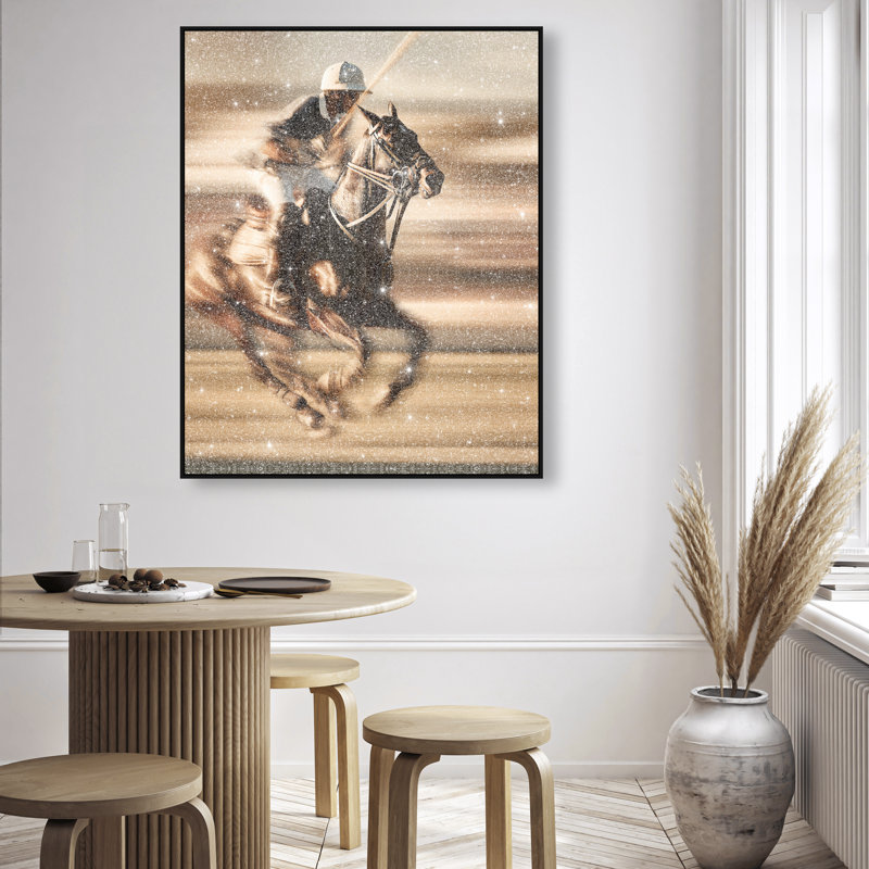 Streaking Steed Animals Canvas Print by Oliver Gal, Black Frame, 16 x 20, 37"H x 46"W, Black Floater Frame