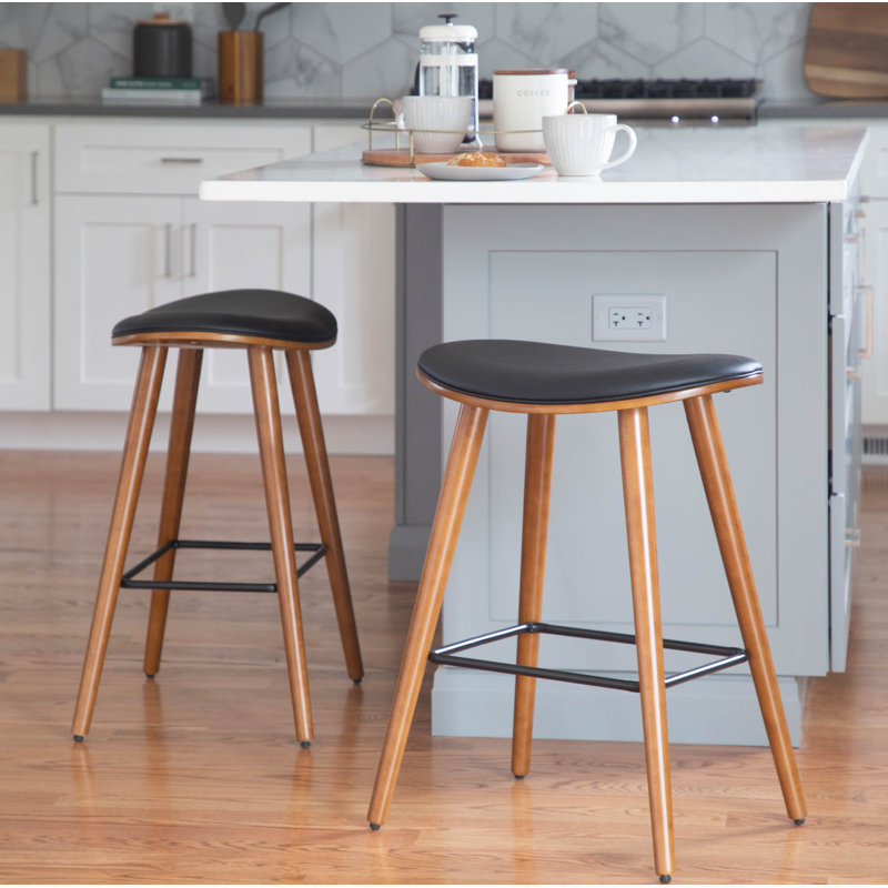 Tabouret de comptoir 25 po Cabott, Velours noir