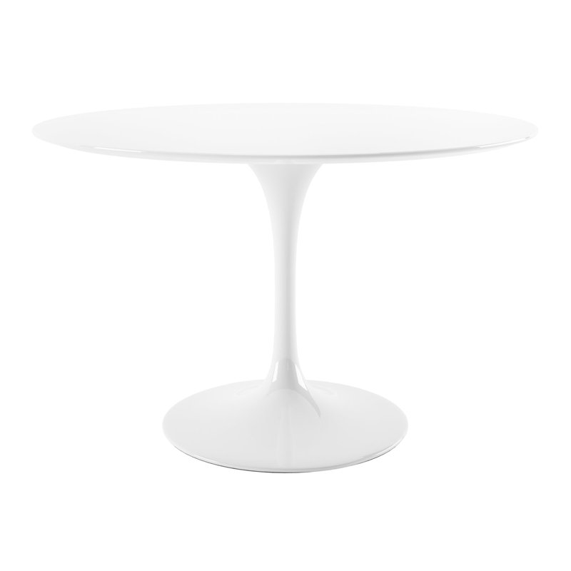 Table de salle à manger en fibre de verre 48 po et 6 chaises Modholic Tulip, rouge, Rouge