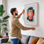 Geometric Portrait Mid-Century - Wrapped Canvas-1939386685-1939386686
