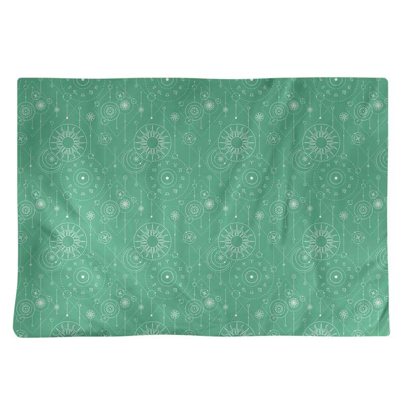 Napperon en coton 18 po astrologie, Vert