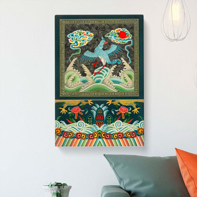 A Chinese Bird Pattern by Albert Racinet - Wrapped Canvas