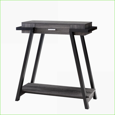 Console moderne avec 1 tiroir & amp; Tablette inférieure, gris vieilli Noir | Gris | Panneau de particules