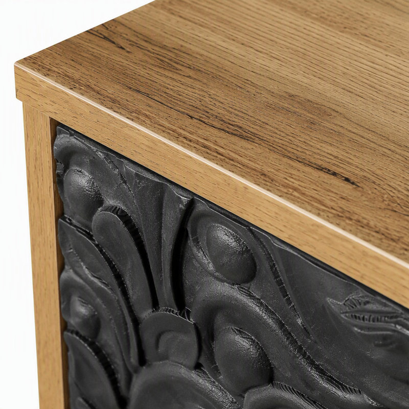 Buffet Vintage, Noir + Naturel