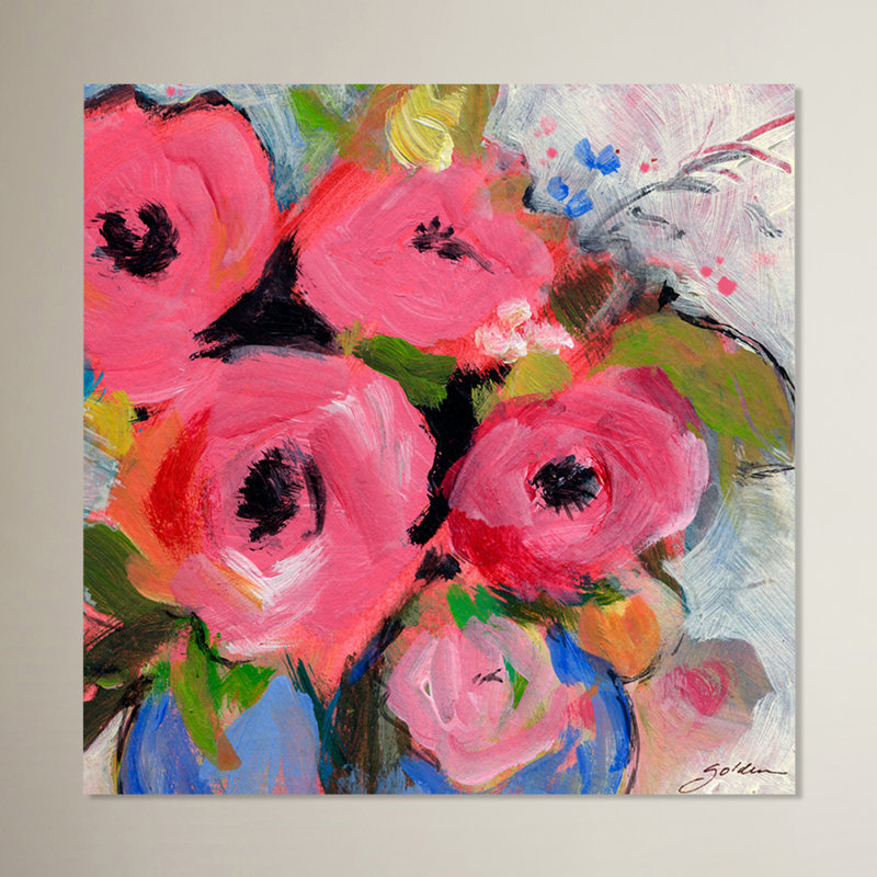 Bouquet in Pink Contemporary Canvas Graphic Art