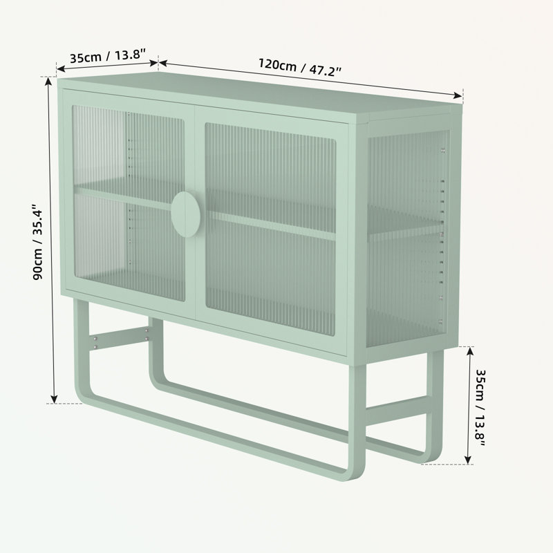 Buffet, armoire de rangement et buffet Rayma, Vert