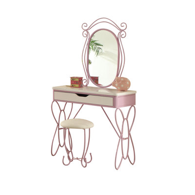 Ensemble coiffeuse pour enfant avec miroir Kevon