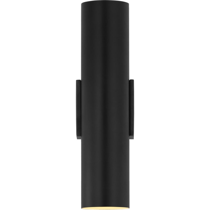 AERIN Nella Small Cylinder Sconce, Matte Black, Matte Black, 11" H x 4.25" W x 4.25" D