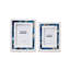 Amazonite Inlay Set Of 2 White Marble Photo Frame-846330092