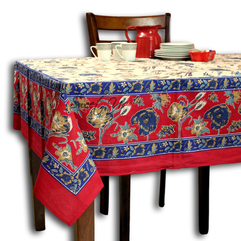 Nappe de coton rectangulaire rouge, Rouge, L 104 po x l 70 po