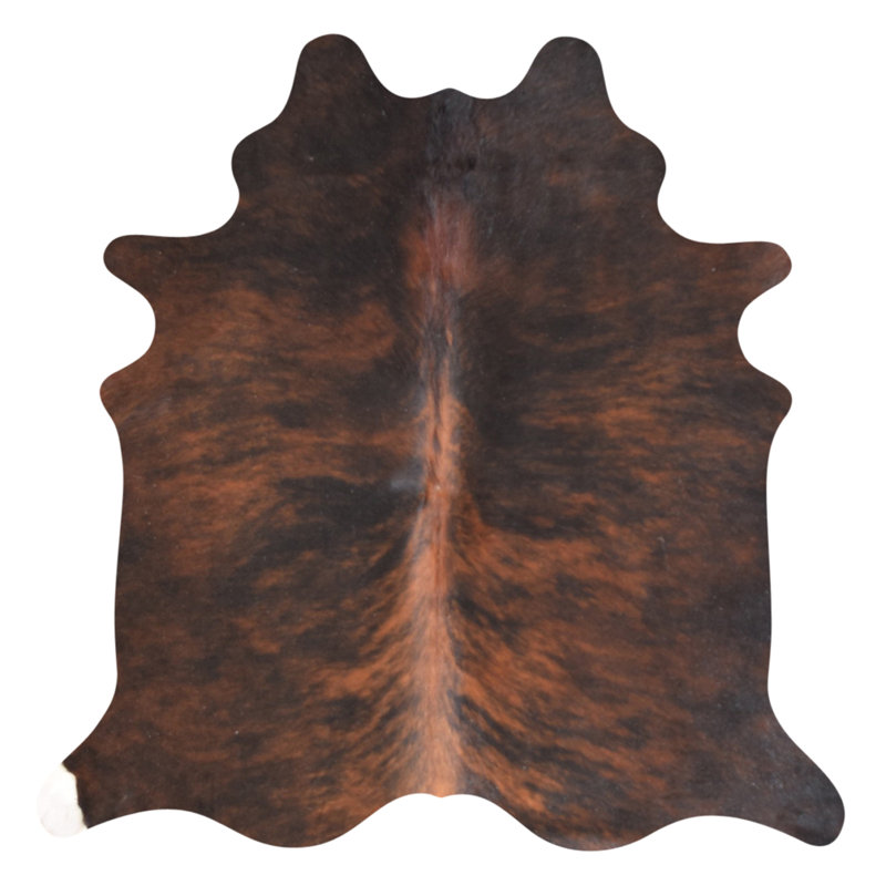 Tapis en cuir de vache foncé Naes