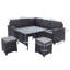 Ensemble de canapé modulaire d'extérieur 5 pièces