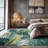 Contemporary Tropical Floral Leaves Non Slip Area Rug-616402920