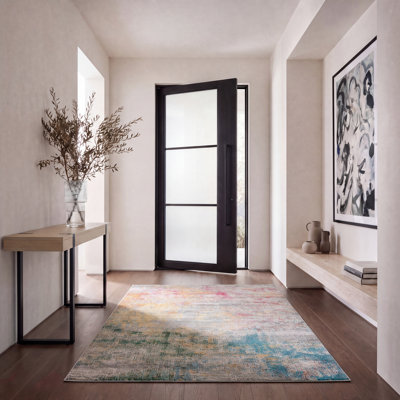 Etta Abstract Light Blue/Green Area Rug