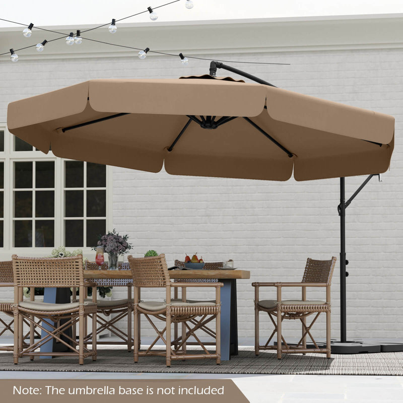Parasol suspendu en porte-à-faux 10 pi, Brun