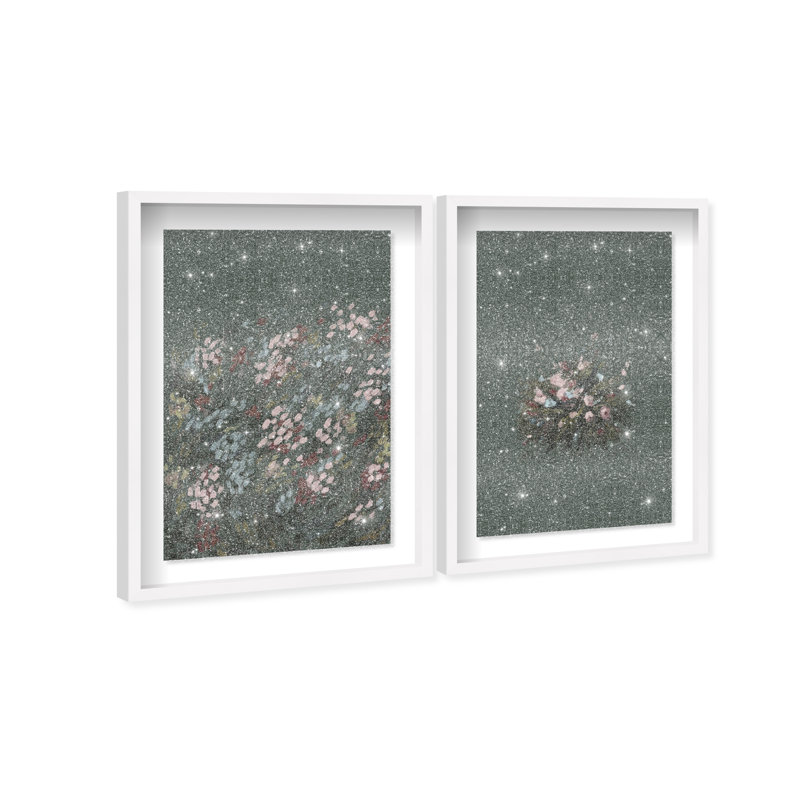 Subtle Universe Set Shadowbox Abstract Print by Oliver Gal, Black Frame, 10 x 15, 11.5"H x 16.5"W, White Shadowbox
