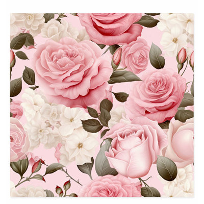 Impression florale de roses neutres florales