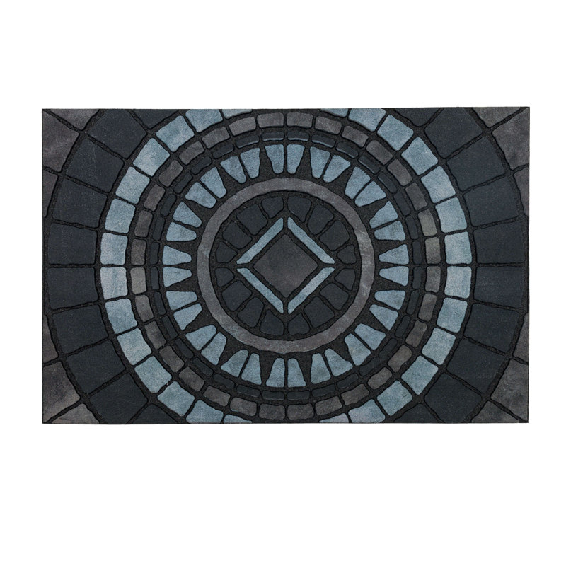 Paillasson extérieur gris antidérapant Compass Stone