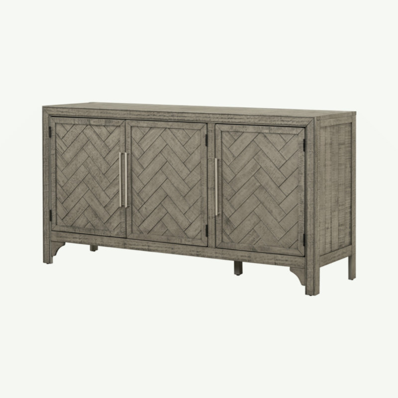 Designed Storage Cabinet Sideboard With MDF+Pine Veneer , Adjustable Shelves, Suitable For Living Rooms, Entrance And Study Rooms.