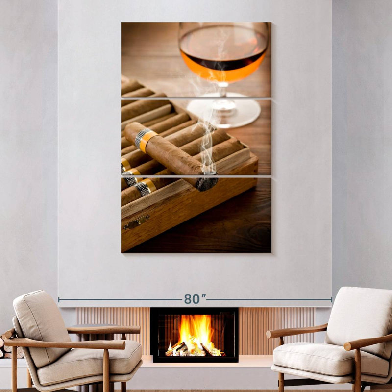 Senne Cigar And Whiskey, 74" H x 48" W