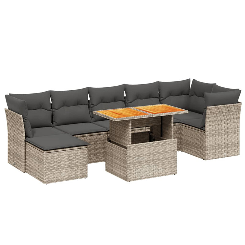 Ensemble de canapé de patio Vidaxl gris
