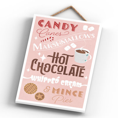 Xmas Candy Canes Wooden Plaque