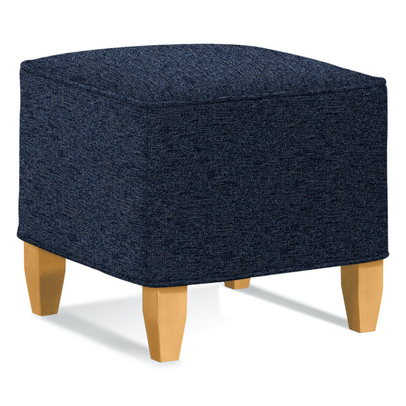 Brooklyn Square Ottoman, Basic Navy 100% Polyester, Black