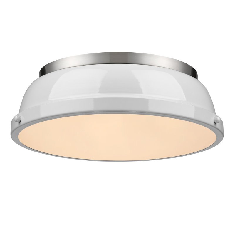 Plafonnier encastré 2 lumières Calico, Blanc, Étain
