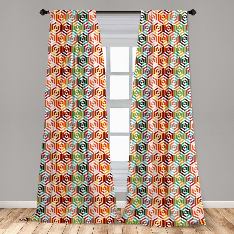 Chevron Semi-Sheer Rod Pocket Curtain Panels, 28" x 95"
