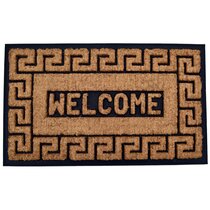 Lark Manor Abiel Rubber Coir Greek Key Border Tray Mat, Outdoor