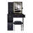 29.2" Small Size Left Drawer Desktop Vanity Table + Cushioned Stool, 2 AC+2 USB Power Station, Hair dryer bracket, Extra Large Touch Control Sliding LED Mirror, Tri-color Switching, Brightness Adjust-795530371