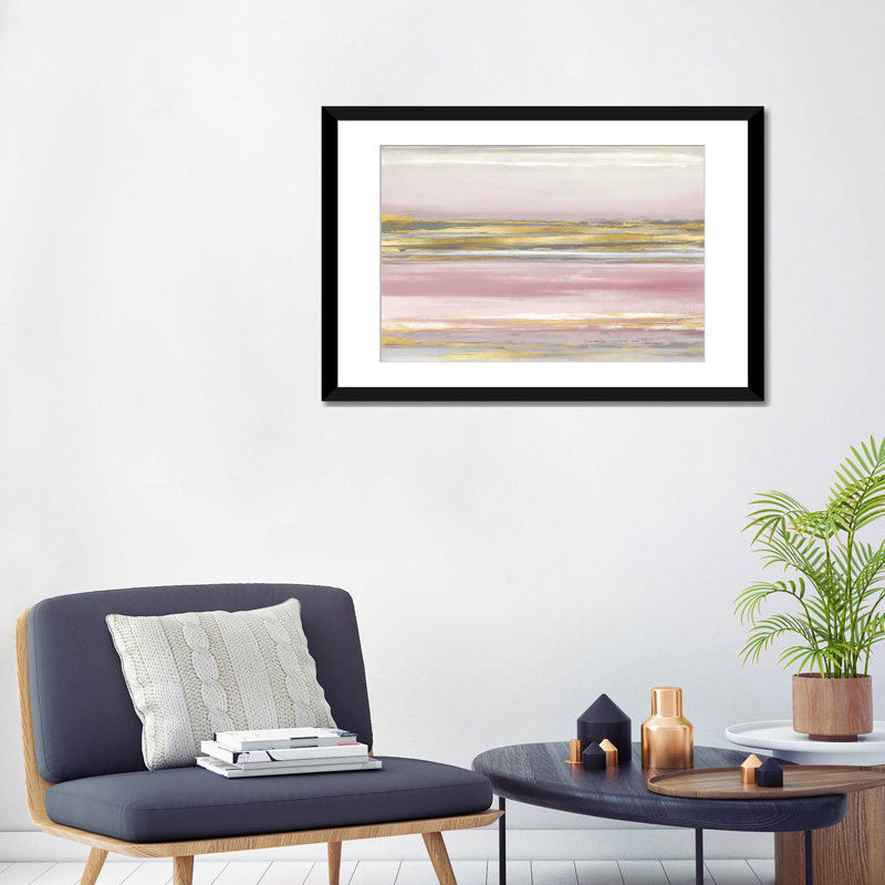 «Subtle Reflections With Blush», impression sur toile tendue, Papier d'art encadré noir, Blanc, H 24 po x l 32 po x P 1 po