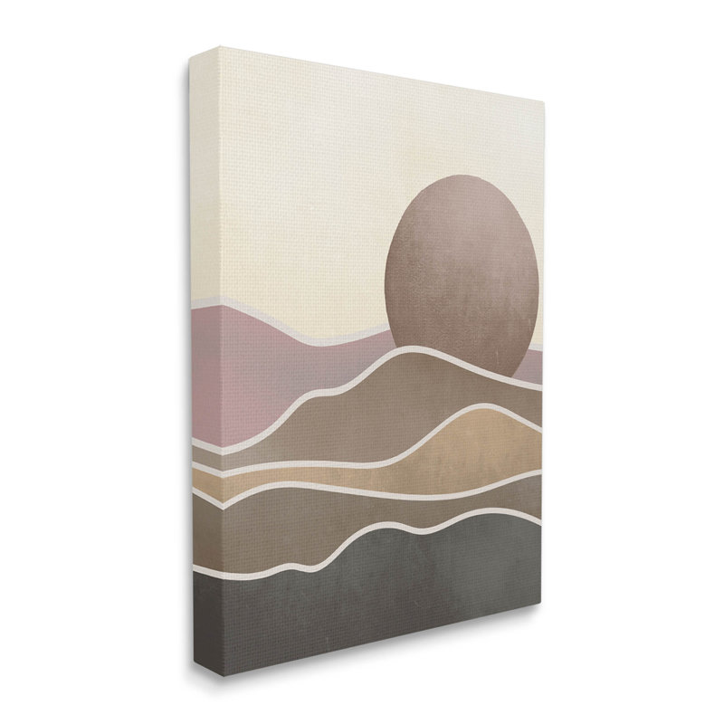 «Boho Desert Sun Dunes», estampe numérique moderne par Lil 'Rue, H 20 po x l 16 po x P 1,5 po, Giclée encadrée noir minuit